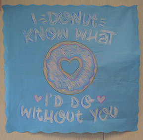 chalk teacher appreciation poster of a donut