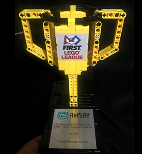 the first lego league coach trophy